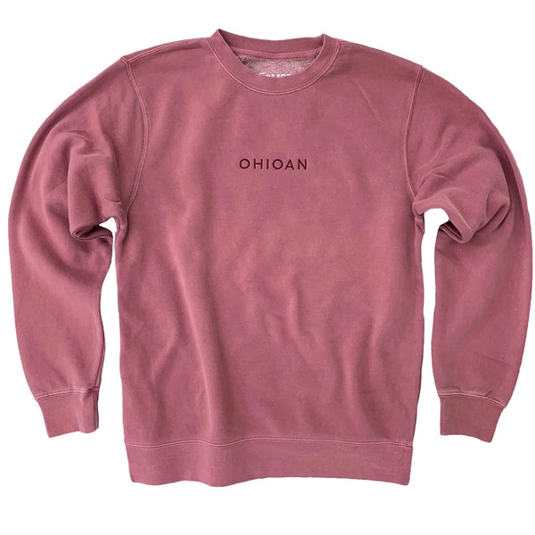 Ohioan Embroidered Sweatshirt | Red Ohio Crew Sweatshirt